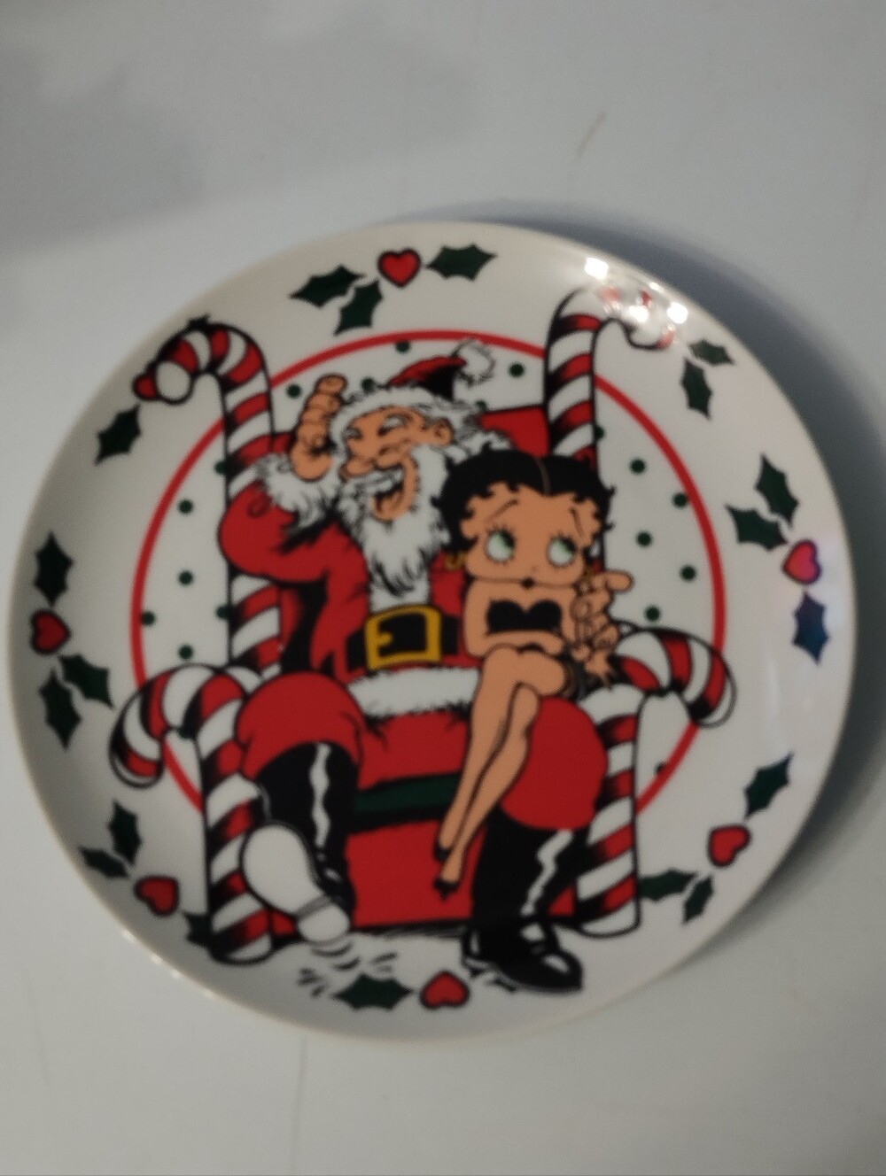 1992 " Sitting On Santa's Lap" Betty Boop Holiday Plate-Vandor